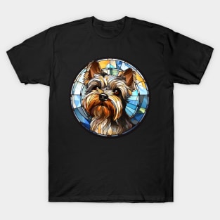 Stained Glass Yorkshire Terrier "Yorkie" T-Shirt